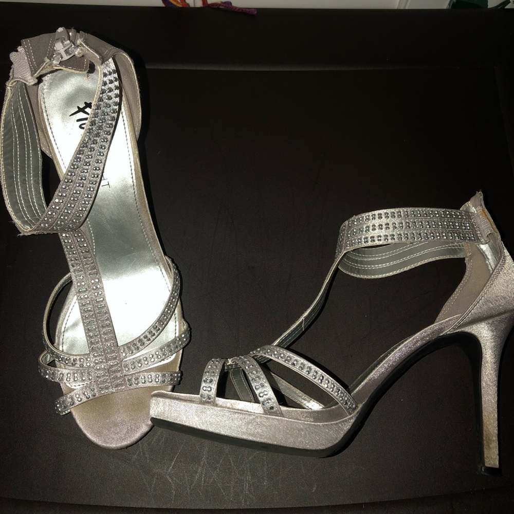 Silver Glitter Heels